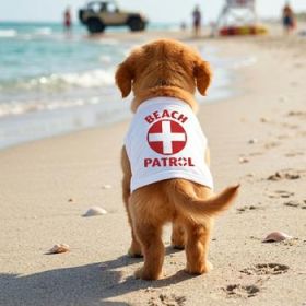 Beach Patrol Dog Shirt - White (Option: X-Small)