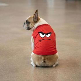 Angry Face Dog Shirt - Flame Scarlet Red (Option: X-Large)