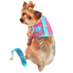 Cool Mesh Dog Harness Under the Sea Collection - Pink and Blue Flip Flops (Option: Large)