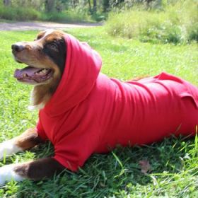 Flex-Fit Dog Hoodie - Red (Option: 3X-Large)