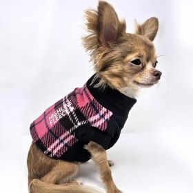 Highline Fleece Dog Coat - Pink and Black Plaid (Option: Size 14)