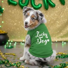 Lucky Dog Dog Shirt - Emerald Green (Option: 3X-Large)