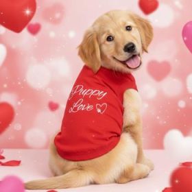 Puppy Love Dog Shirt - Flame Scarlet Red (Option: 3X-Large)
