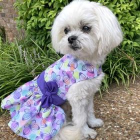 Purple Butterfly Dog Dress with Matching Leash (Option: X-Large)