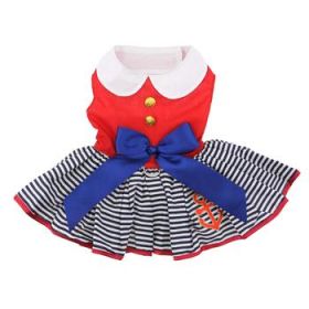 Sailor Girl Dress with Matching Leash (Option: X-Large)