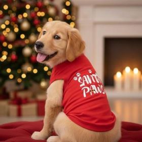 Santa Paws Dog Shirt - Red (Option: X-Large)