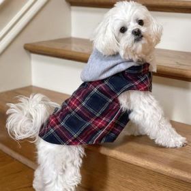 Weekender Dog Sweatshirt Hoodie - Red & Black Plaid Flannel (Option: X-Large)