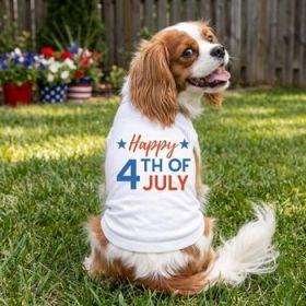 Happy 4th of July Dog Shirt - White (Option: X-Small)