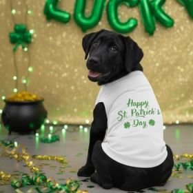 Happy St. Patrick's Day Dog Shirt - White (Option: X-Small)