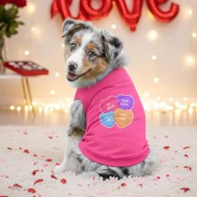 Conversation Hearts Dog Shirt - Raspberry Sorbet (Option: Large)