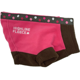 Highline Fleece Dog Coat - Pink and Brown with Polka Dots (Option: Size 12LC)