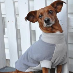 Highline Fleece Dog Coat - Two Tone Gray (Option: Size 12LC)