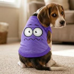 Nervous Face Dog Shirt - Ultra Violet (Option: Large)