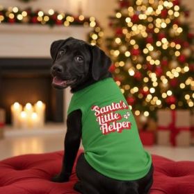 Santa's Little Helper Dog Shirt - Green (Option: Large)