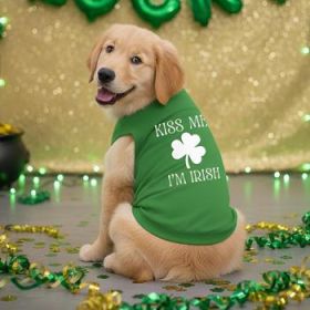 Kiss Me I'm Irish Dog Shirt - Emerald Green (Option: X-Small)