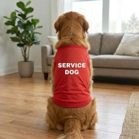 Service Dog Dog Shirt - Flame Scarlet Red (Option: Small)