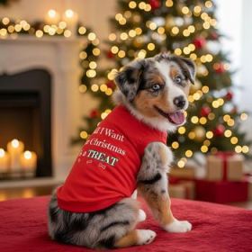 All I Want For Christmas Dog Shirt - Red (Option: Medium)
