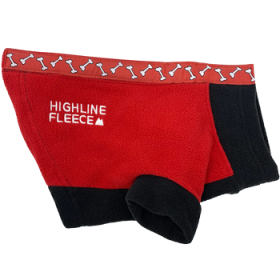 Highline Fleece Dog Coat - Red and Black with Rolling Bones (Option: Size 12)
